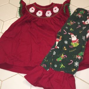 Lil Cactus 12-24 months Christmas smock outfit
